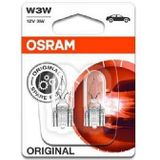Osram Original 12V W3W T10 - 2 Stuks
