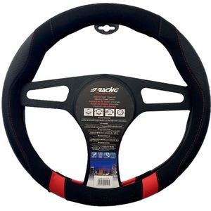 Simoni Racing Stuurwielhoes Good Vibe- 37-39cm - Zwart Eco-Leder, Microfiber, Carbon Look, Rode A