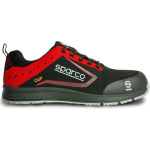 Sparco Lichtgewicht Werkschoenen Cup S1P Albert Zwart/Rood Maat 41