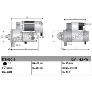 Starter John Deere 4.8 kw