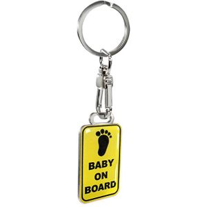 RVS Sleutelhanger - 'Baby On Board'
