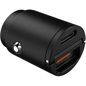 Celly Autolader - 30W - USB-A & USB-C - Ultra Compact - Zwart