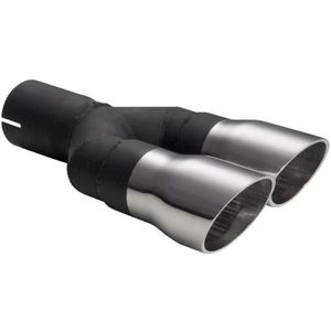 Ulter Sport Uitlaatsierstuk - Dubbel Rond 60mm Race - Lengte 175mm - Montage ->50mm - RVS