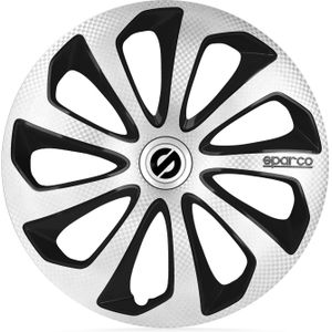 Sparco Wieldoppenset Sicilia 14-Inch Zilver/Zwart/Carbon