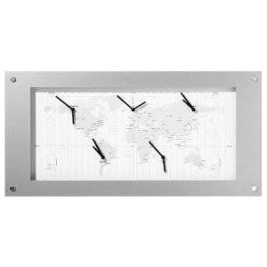 NeXtime klok B1009065 Time Zone, 39x90 cm, White/ Silver