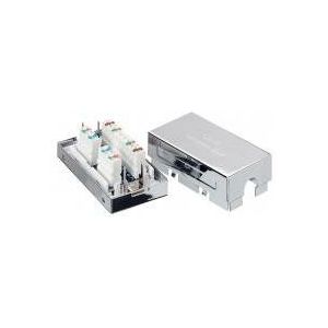 Equip 135620 Cat6 Junction Box f22 - 26 AWG, Shielded solid wire, Class e, Silver