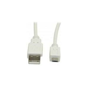 ADJ 320-00018 USB 2.0 kabel, Type A / Micro USB Type B M/M 0.8m White Blister