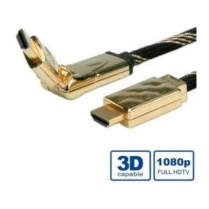 *ADJ ADJBL11045507 High Speed HDMI Cable w/ Ethernet, Gold plated, 3D Swivel, 2m, Black