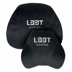 L33T Gaming 160382 Luxury Gaming Chair Cushion Set, Memory Foam, Velvet, Ultra-soft, Black