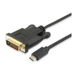 Equip 133468 USB Type-C to DVI-D Cable, Male/ Male, Straight, 1.8 m, Black