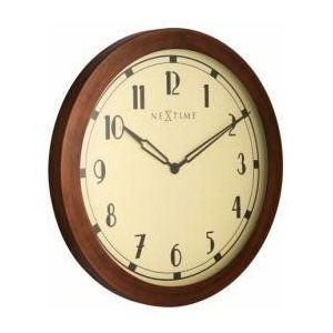 NeXtime klok 3057 Royal, Ø60 cm, Wall, Brown/ White