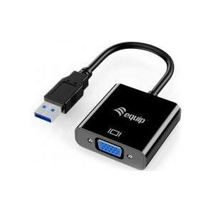 Equip 133384 USB 3.0 to VGA Adapter, 1080p, USB 3.2 Gen 1, USB Type-A, VGA (D-Sub) output