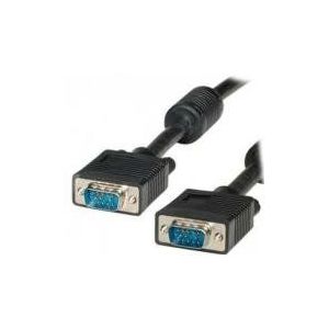 ADJ 320-00013 VGA Cable w/ ferriete core, D-SUB 15-pin, M/M, 10m, Black, Blister