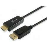 Equip 119391 DisplayPort to HDMI Cable, DisplayPort, HDMI, Male, Male, Straight, 3m, Black