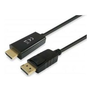 Equip 119391 DisplayPort to HDMI Cable, DisplayPort, HDMI, Male, Male, Straight, 3m, Black