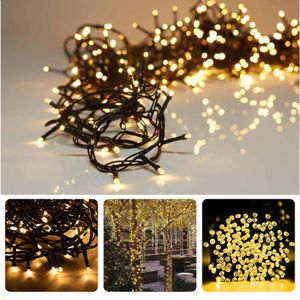 Cheqo® Kerstverlichting - Kerstboomverlichting - Kerstlampjes - Sfeerverlichting - LED Verlichting - Voor Binnen en Buiten - Tuinverlichting - Feestverlichting - Lichtsnoer - 180 LED's - 13.5M - Extra Warm Wit - Timer - 8  Lichtfuncties