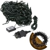 Cheqo® Kerstboomverlichting - Clusterverlichting - Kerstlampjes - Led Verlichting - Kerstverlichting voor Binnen en Buiten - 400 LED - 8 Meter - Binnen en Buiten - Extra Warm Wit