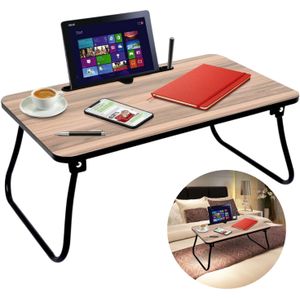 Cheqo® Stevige Bedtafel - Inklapbaar Schootbureau - Banktafel - Bedtafel - Laptopstandaard - Ontbijt op Bed - MDF