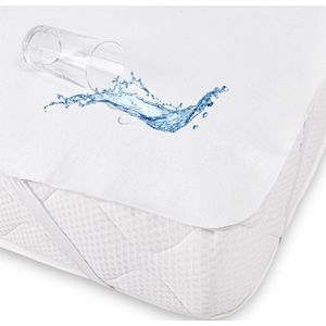 Cheqo® Molton Hoeslaken - 100x200cm - Waterdichte Matras Beschermer - Incontinentie Matrasbeschermer - 100% Katoen - Wit