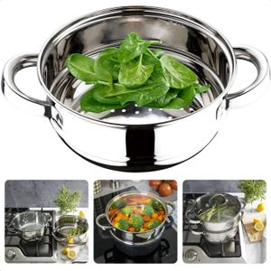 Cheqo® Multifunctionele Stoompot - Stomer - Stoominzet - Stoompan - Groentestomer - Rijstkoker - Rijststomer - Ø24 cm - RVS - Stomen van Groenten - Stoomkoker - Rijstkoker - Slow Cooker