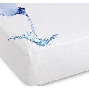 Molton Hoeslaken - 60x120cm - Waterdichte Matras Beschermer - Incontinentie Matrasbeschermer - Polyester en Katoen - Tot 15cm Matrasdikte - Wit