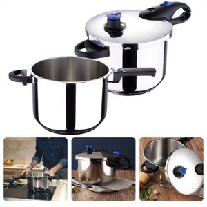 Cheqo® 3-Delige Snelkookpan Set - Kookpan Set - Snelkook Pan - Ø22 cm - 4,0l & 5,5l - 18/10 RVS - Aluminium Bodem - Hittebestendige Handvaten - Stoomventiel - Drukventiel - Gezond Koken - Inclusief Gratis Recepten - Alle Warmtebronnen - Ook voor Inductie