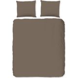 Cheqo® Luxe Microfiber Dekbedovertrek 240x220 cm - Uni Taupe - 2 Persoons - Oeko-Tex Gecertificeerd