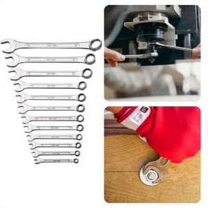 Cheqo® Steek-ringsleutelset - Ringsleutel Set - Ringsteek Sleutel - Steek Set - 12 delig - Volgens DIN-normen - Uitstekende Kwaliteit - Chroom Vanadium Staal - 6-14-17-19-22mm