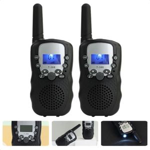 Cheqo® Walkie Talkie Set voor Kinderen - Portofoon - Lange Afstand 3 km - LED Licht - Zwart