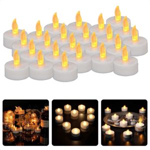 Cheqo® Theelichtjes Met Timer - Set van 24 - LED Theelichtjes - Realistisch Flakkerend Vlammetje - Inclusief Opbergbox - Sfeerverlichting - Waxinelichtjes - Theelampjes - Op Batterijen - Warm Wit - Realistische Vlam  - Kaarsjes