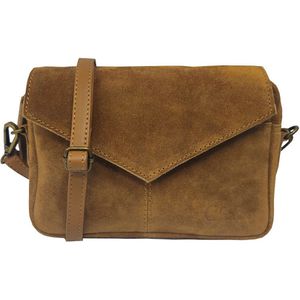 Chabo Bags - Rio Romy Suede - Schoudertasje - Licht Cognac