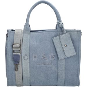 Charm London - Bond - Laptoptas - Licht Blauw - Denim - Geschikt voor 15,6 inch