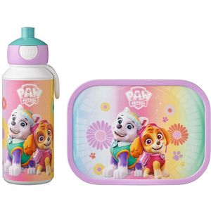 Mepal lunchset Campus – Broodtrommel en Drinkbeker voor kinderen – Bento box – Pop-up drinkfles – Paw Patrol Girls