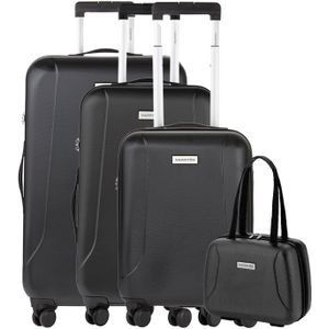 CarryOn Skyhopper 4-Delige Kofferset Beautycase/S/M/L black hardcase koffer