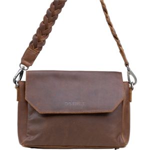 DSTRCT Preston Park Shoulder Bag Flap Bag L cognac schoudertas dames