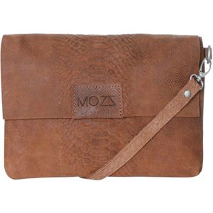 Mozz Luieretui Crossbody Suede snake cognac Luiertas