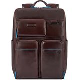 Piquadro Blue Square Computer Backpack With iPad Pro brown backpack