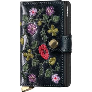 Secrid Miniwallet Premium Stitch Floral black Dames portemonnee