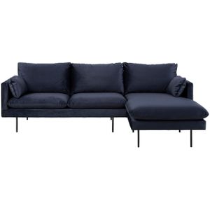 Sunny bank 2 personen met chaise longue, naar rechts gericht donkerblauw.