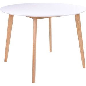 Voos ronde eetkamertafel wit natuur Ø105 cm