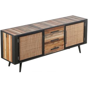 NordicRattan dressoir met 3 deuren en 3 laden, naturel.