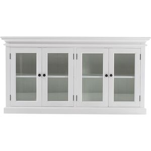 Halifax dressoir met 4 glazen deuren, wit.