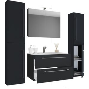 Badinos badkamer B 60 cm, spiegelkast, zwart.