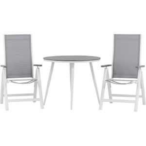 Break tuinmeubelset tafel 90x90cm, 2 stoelen Albany, grijs,grijs.