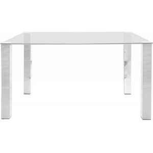 Kjeld - Eetkamertafel - 140cm Glas/Chroom