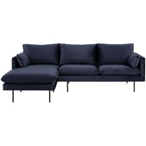 Sunny bank 2 personen met chaise longue, naar links gericht donkerblauw.