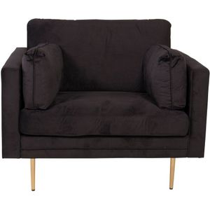 Boom fauteuil velours zwart.