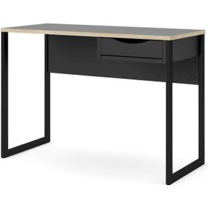 Fula bureau 110 cm 1 lade zwart, mat zwart.