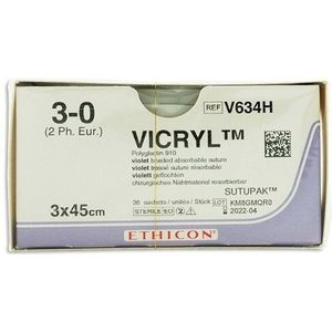 Vicryl usp 3-0 3x45cm violet V634H 36x1