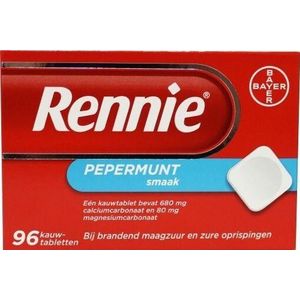 Rennie pepermunt 96 kauwtabletten